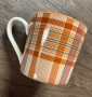 НОВА Керамична чаша, кафе/чай, солидна, висококачествена, здрава; карирана; 380 мл, снимка 2