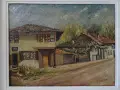 РАДОСЛАВ ПЕТРОВ картина "Старата кръчма" пейзаж масло 1968 г, снимка 2