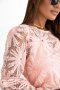 Дамска ефектна блуза в розово с дълъг ръкав, снимка 5