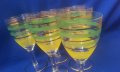 Ретро чашки за алкохол, златни кантове, цветна посипка, столче , снимка 3