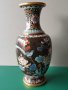 Прекрасна 19ти век Китайска Емайл Клазоне бронзова ваза, снимка 3