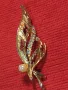 ИЗЯЩНА ФЛОРАЛНА РЕТРО АРТ СТИЛ ПОЗЛАТЕНА БРОШКА с ИСКРЯЩИ КРИСТАЛИ и ПЕРЛИЧКА 42076, снимка 8