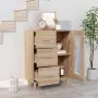 vidaXL Сайдборд, дъб сонома, 69,5x34x90 см, инженерно дърво, снимка 3