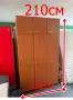 1909  трикрилен MDF МДФ гардероб 122/210см с надстройка  цена 132 евро                 смр -210см ви, снимка 1