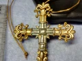 СТАР в БАРОКОВ СТИЛ ПОЗЛАТЕН ГОЛЯМ НАГРЪДЕН КРЪСТ МАЙСТОРСКА РЕТРО АРТ ИЗРАБОТКА 38144, снимка 2