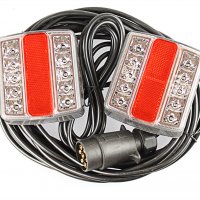Комплект LED Стопове 12V с Магнит и Окабеляване за Ремаркета Колесари Платформи МПС 2бр., снимка 1 - Части - 29680918
