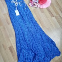 За специален случай Дълга рокля от синя дантела  Bibibo , снимка 1 - Рокли - 30568231