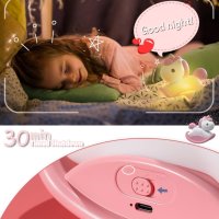 Hipsignal бебешка нощна лампа за новородено от мек силикон, 30-минутен таймер, розова, снимка 3 - Настолни лампи - 42285047