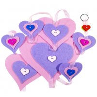 Висяща украса сърца - комплект за шиене от филц, снимка 8 - Други - 23433724