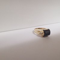 Златен пръстен с авантюрин и циркони , снимка 7 - Пръстени - 38997813