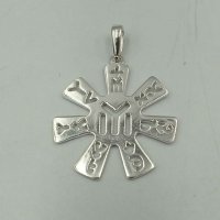 Сребърен медальон, Розета от Плиска, с 24 Карата позлата, снимка 9 - Колиета, медальони, синджири - 31707541