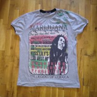 Тениска Боб Марлей марихуана -памук-размер Л, снимка 1 - Спортна екипировка - 31855571
