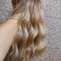 Средна дължина руса - омбре перука на вълни, снимка 8 - Аксесоари за коса - 44614418