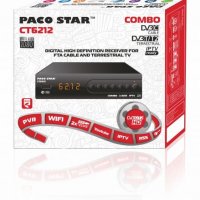 Комбиниран HD кабелен и ефирен DVB-C, DVB-T/T2 приемник с iptv Paco Star CT6212, снимка 1 - Приемници и антени - 30344879