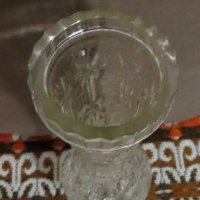 Ваза, прозрачно безцветно стъкло с орнаменти, снимка 5 - Вази - 37892291