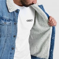 НОВО OBEY Off The Chain Sherpa Jacket мъжко зимно дънково яке - р.S, снимка 4 - Якета - 31164748