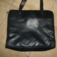 № 6938 стара кожена чанта SEMPRE   - размер 37,5 / 31 / 10 см , презрамка 34 см   - три прегради  - , снимка 2 - Чанти - 40364596