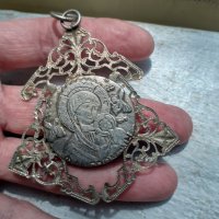 Религиозен двулицев метален медальон икона панагия накит, снимка 6 - Антикварни и старинни предмети - 36854674