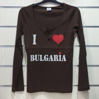 Нова дамска блуза с дълъг ръкав и трансферен печат I Love Bulgaria (Аз Обичам България), снимка 7 - Блузи с дълъг ръкав и пуловери - 29608590