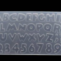 Латински Латиница Английски главни печатни букви азбука и цифри числа силиконов молд форма фондан см, снимка 1 - Форми - 31473558