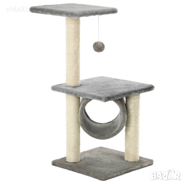 vidaXL Котешко дърво със сизалени стълбове, 65 см, сиво（SKU:170546）, снимка 1