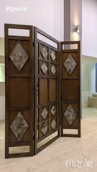 Параван от масивно дърво и вулканичен камък, снимка 1