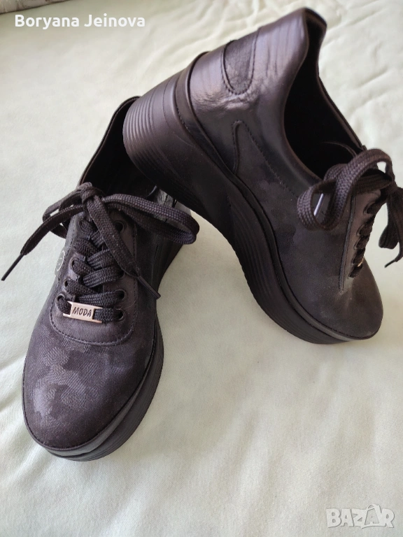 Черни обувки, естествена кожа, нови, размер 37., снимка 1