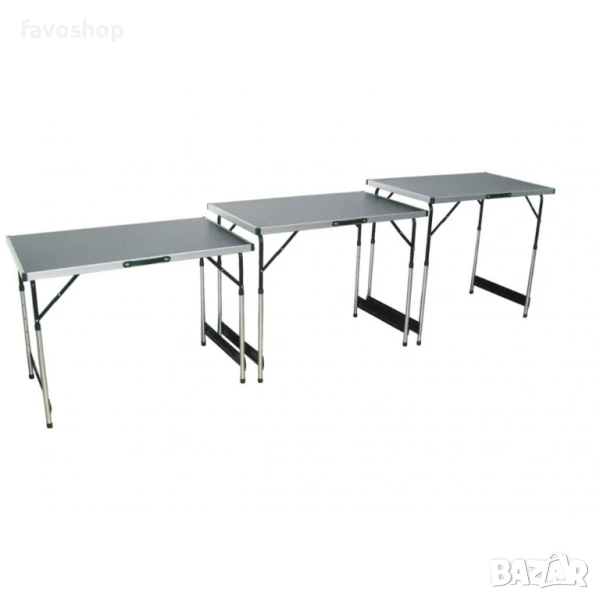 3 бр. ПРОМОЦИЯ!Комплект от ТРИ АЛУМИНИЕВИ СГЪВАЕМИ МАСИ с регулируема височина, снимка 1