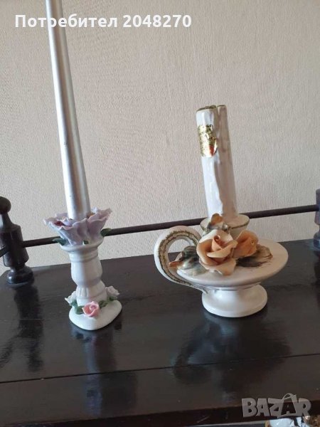 Старинни Свещници Порцелан с Маркировка VENITIENNE. /Венеция/, снимка 1