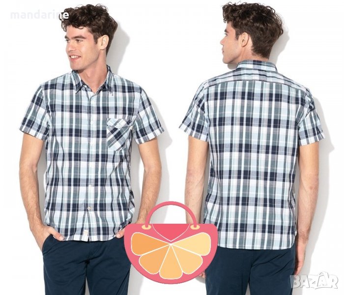 ПРОМО 🍊 TIMBERLAND 🍊 Оригинална мъжка риза на каре с къси ръкави размер: M-L-XXXL нова с етикети, снимка 1