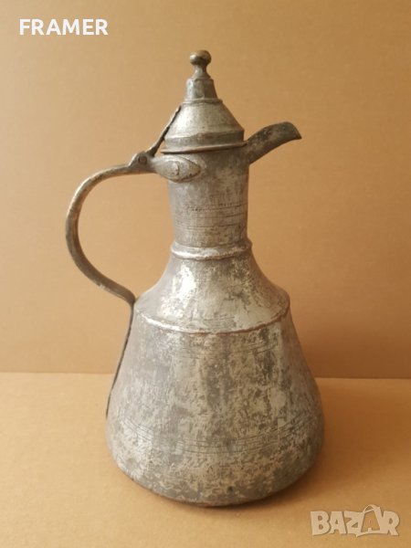 Уникална Възрожденска кана 19 век ГЮМ Ибрик тас сахан синия бакър , снимка 1