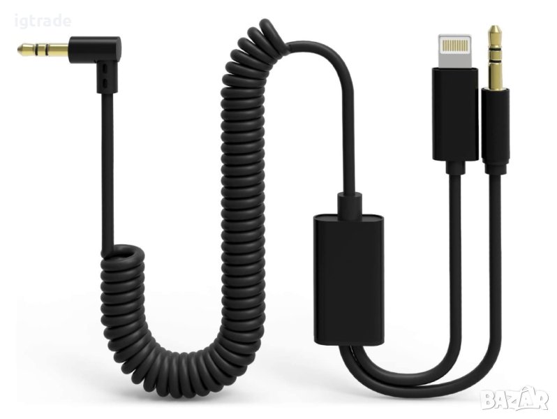 AUX кабел 2 в 1 - за iOS и Android - iPhone  и др. - 3.5мм, снимка 1