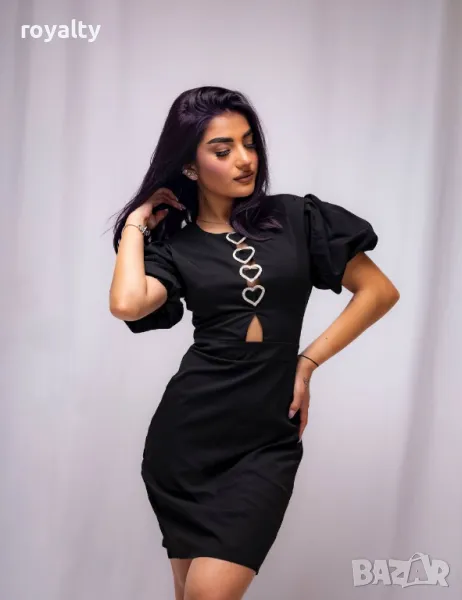 Стилна дамска черна рокля , снимка 1