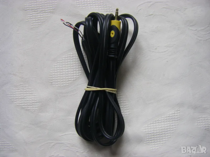 Дебел аудио кабел със стерео жак 3.5мм черен - 3 метра, снимка 1