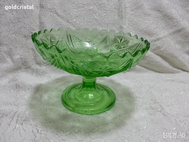 Стъклена фруктиера цветно стъкло , снимка 1