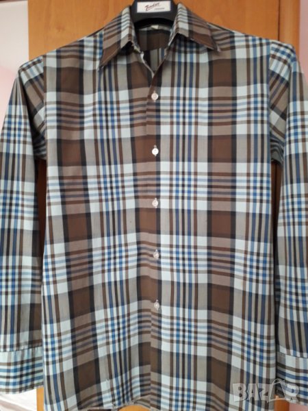 Мъжка риза дълъг ръкав карирана, снимка 1