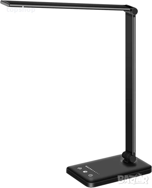 LED настолна лампа с литиева батерия, димируема за четене с USB порт за зареждане, 5 режима, снимка 1