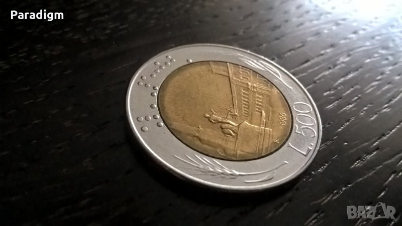 Монета - Италия - 500 лири | 1986г., снимка 1