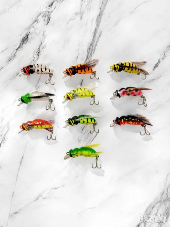 Убийствено ефективен воблер оса ( пчела ) Okinwa . 10 цвята. 2.5гр 3.5см, снимка 1