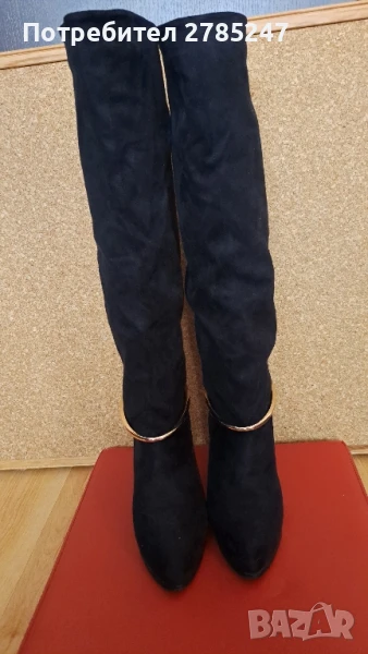 Дамски ботуши на ток, снимка 1
