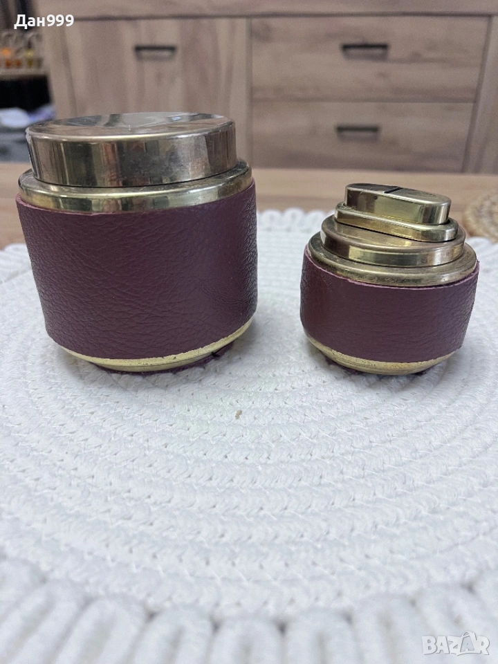 Колекционерски , уникален комплект Erhard  -запалка и кутия за цигари, снимка 1