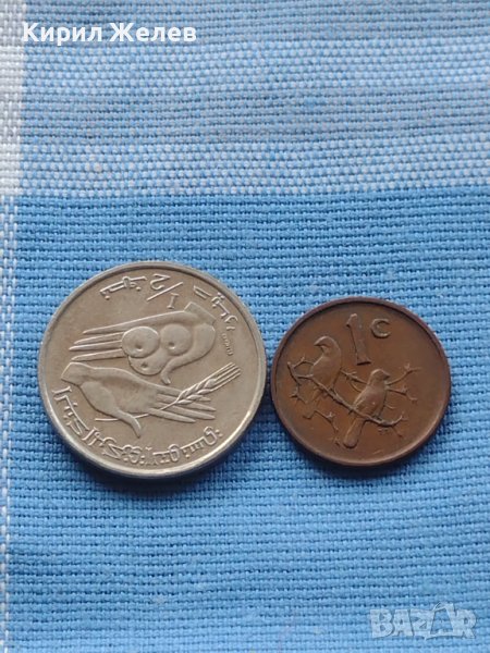 Две монети 1/2 динарий 1977г. Тунис - 1 цент 1966г. Африка 41174, снимка 1