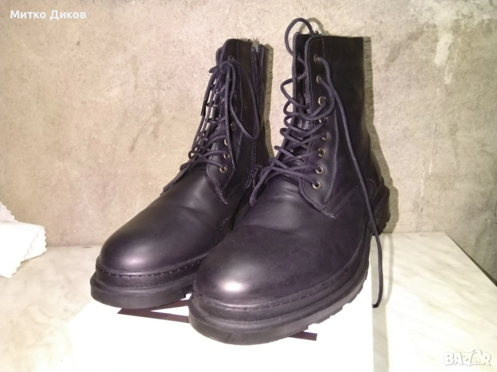Мъжки боти естествена кожа с подплата нови №43 стелка 27.5см маркови на  Тенденц, снимка 1