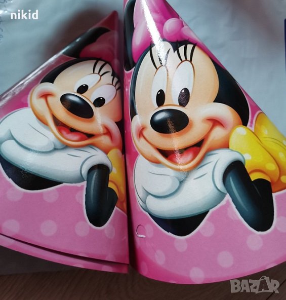 Мини Маус розова картонена Голяма парти шапка шапки рожден ден, снимка 1