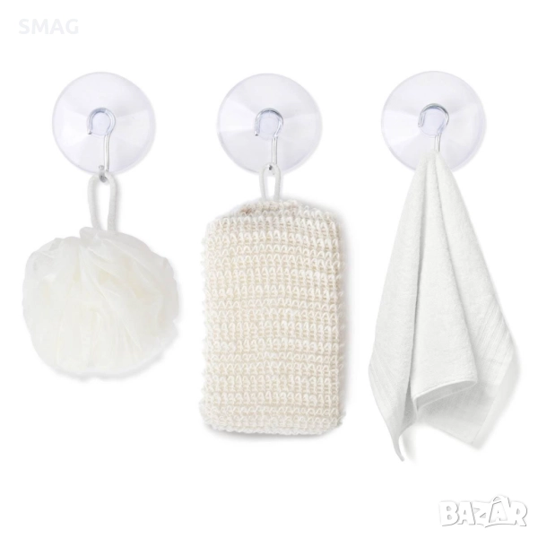 Прозрачни вакуумни кукички Ø3 см – комплект 6 бр._1190923, снимка 1