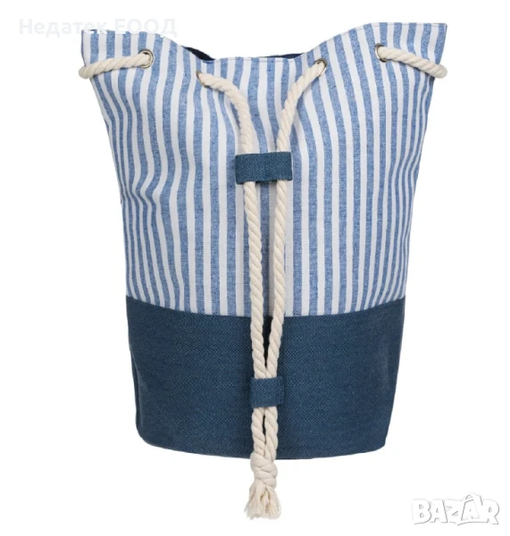 Плажна чанта, Син, Ø30x47см., снимка 1