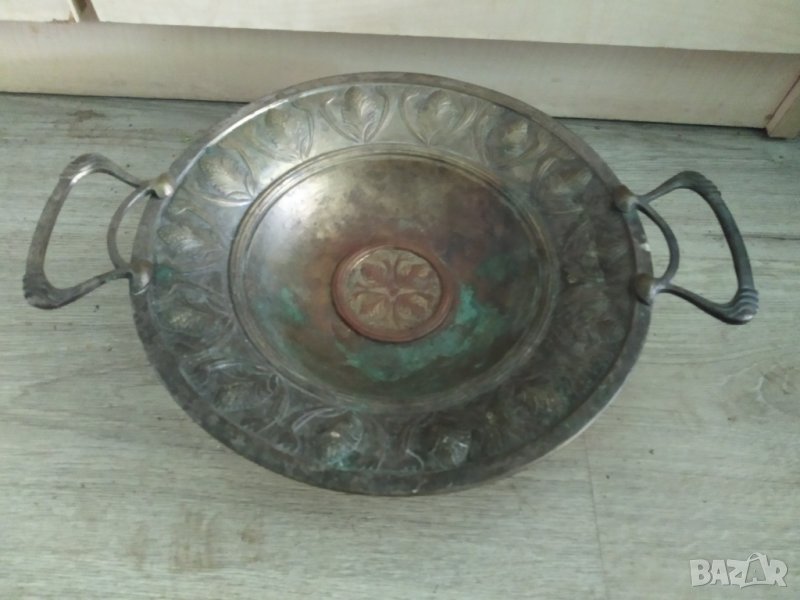 стара метална купа,фруктиера арт нуво, снимка 1