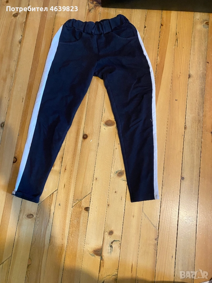 Черен анцуг  дамски с бяла линия и от двете страни, снимка 1