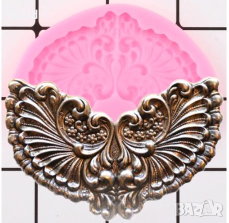 ОР74 Орнамент крила силиконов молд форма за декорация торта фондан шоколад и др, снимка 1