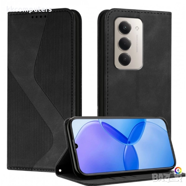 Кожен калъф-портфейл с Протектор за Xiaomi Redmi 15 5G/ 4G | Удароустойчив PU+TPU, Стойка, Магнитно , снимка 1